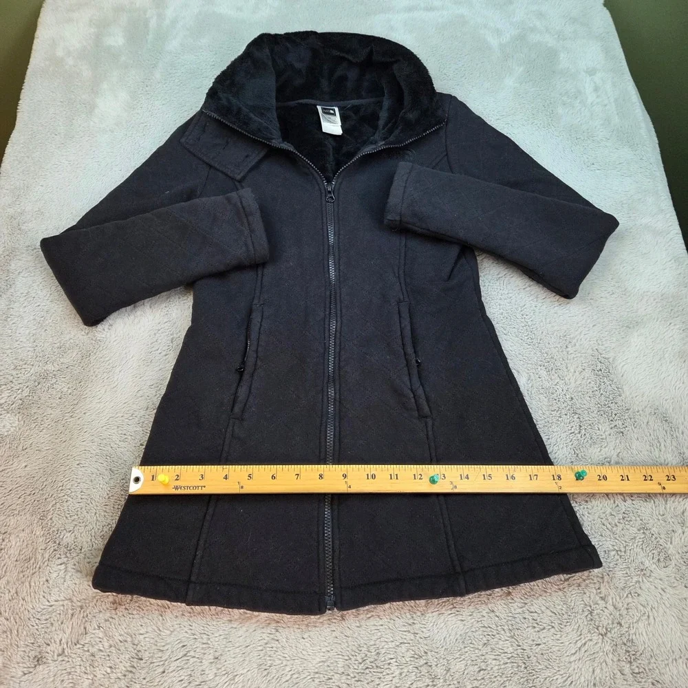 The North Face Quilted Jacket Womens S Quilted Fleece Lined Funnel Neck Black
